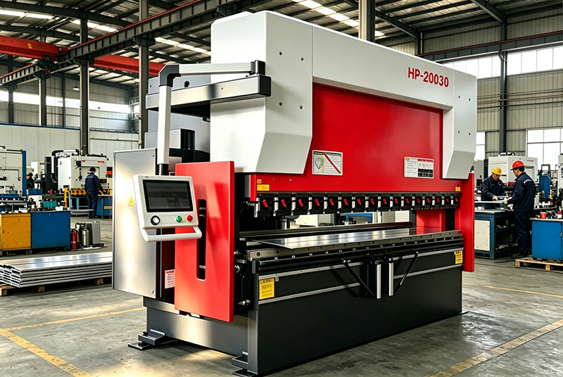 Press brake bending a laser cut steel bracket